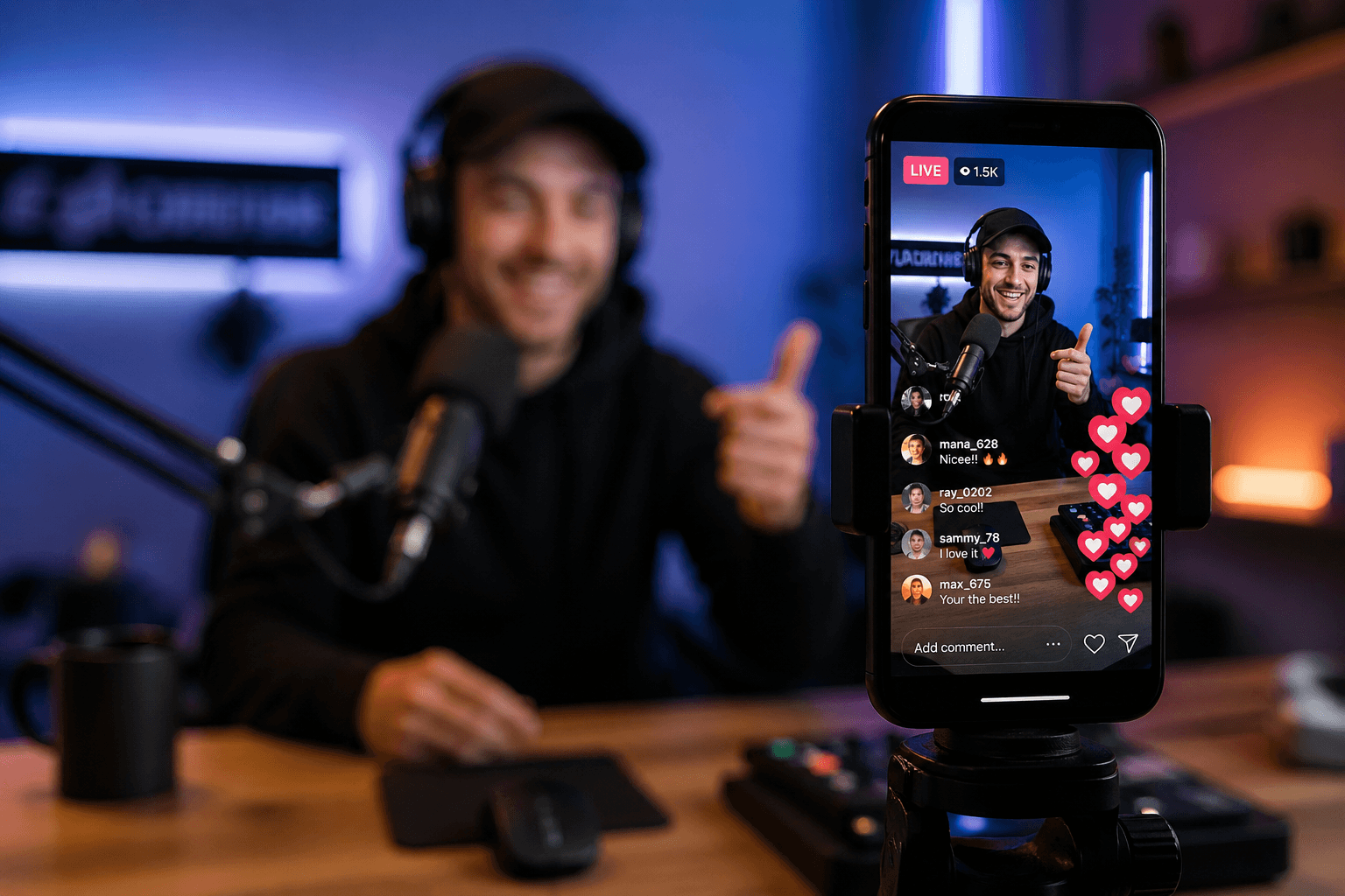 Tapnięcia, polubienia TikTok Live